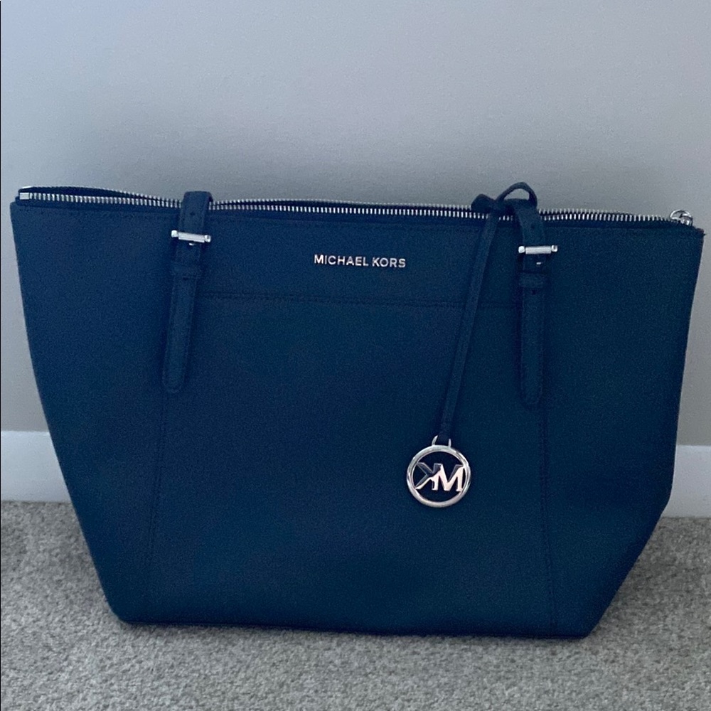 Michael Kors Blue Saffiano Leather Tote